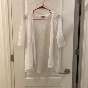 White shirt sleeve knitted cardigan medium